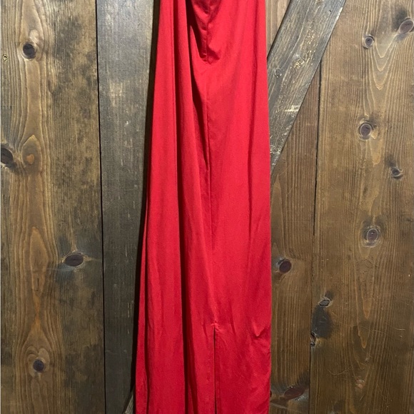 Like New Red Sleeveless Maxi Dress Slit In Back, size M, smoke free home - Picture 2 of 4